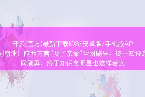 开云(官方)最新下载IOS/安卓版/手机版APP 影后辛芷蕾追剧崩溃!陕西方言“要了亲命”全网刷屏:终于知说念明星也这样着实