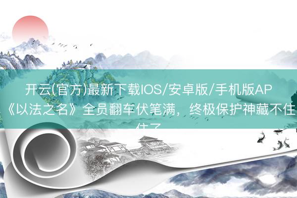开云(官方)最新下载IOS/安卓版/手机版APP 《以法之名》全员翻车伏笔满,终极保护神藏不住了