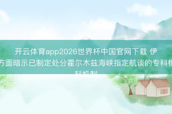 开云体育app2026世界杯中国官网下载 伊朗方面暗示已制定处分霍尔木兹海峡指定航谈的专科机制